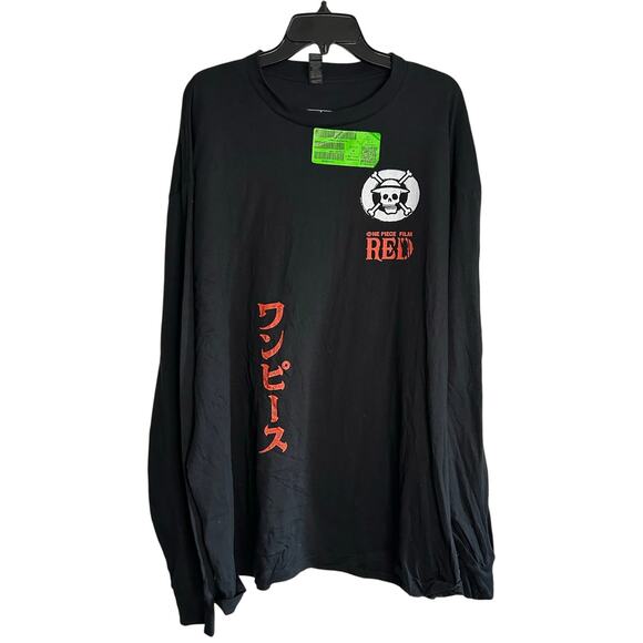 ATSUKO One Piece Film RED Black Long Sleeve Graphic Tee Size Men's 2XL - Picture 1 of 6